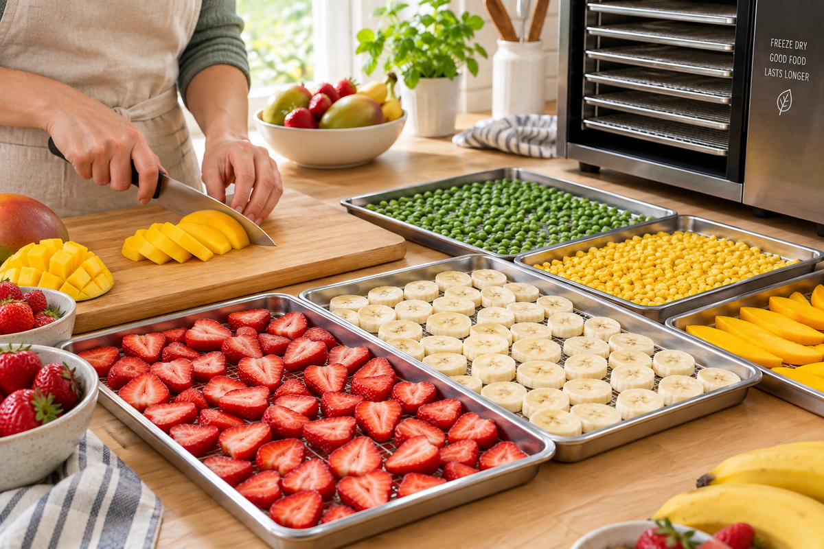 How to Prepare Food for Freeze Drying: Cutting, Pre-Freezing, Blanching & Tray Loading