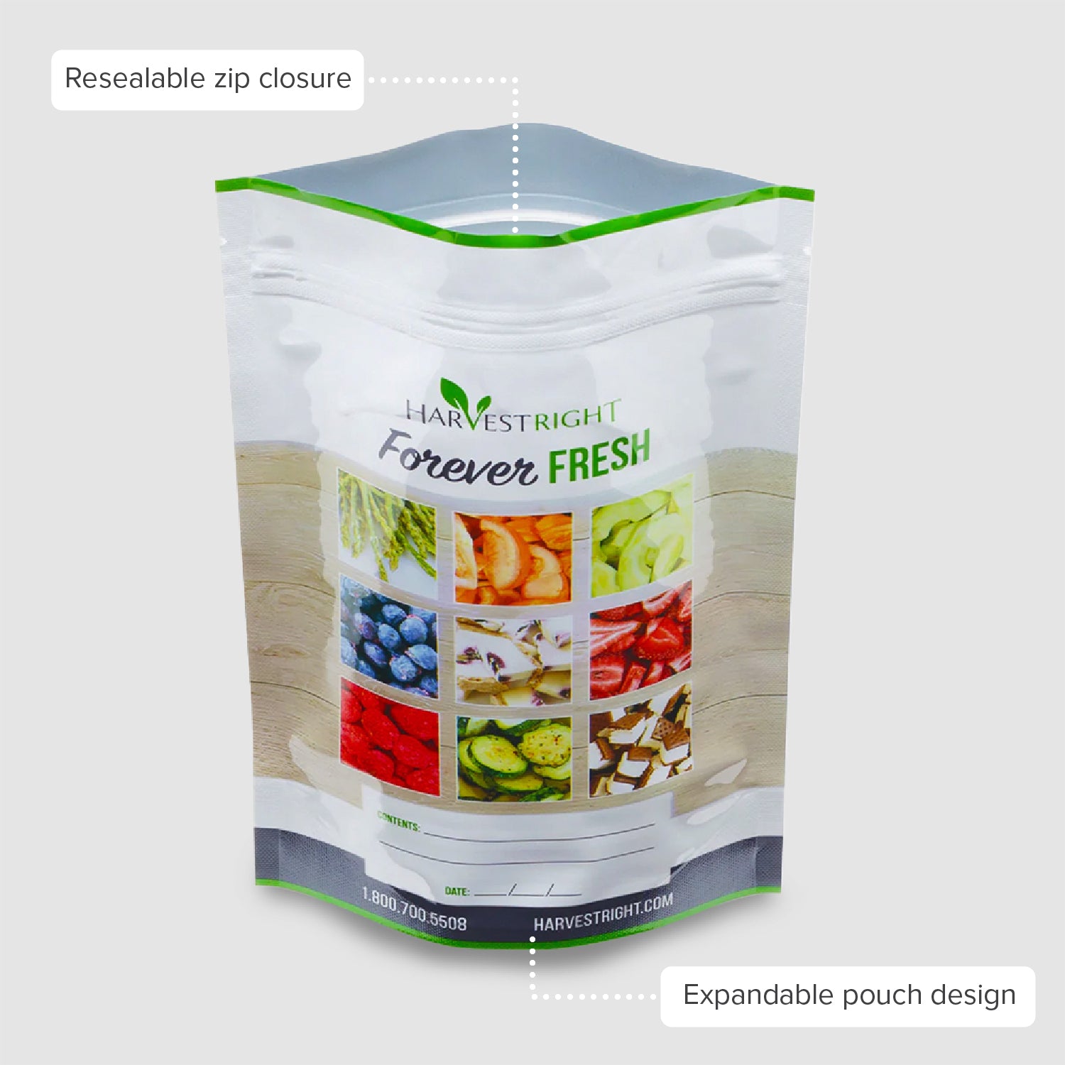 50-Pack Resealable Zip Mylar Bags – Harvest Right - Home Freeze Dryers