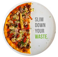 half of a pizza,caption: slim down your waste