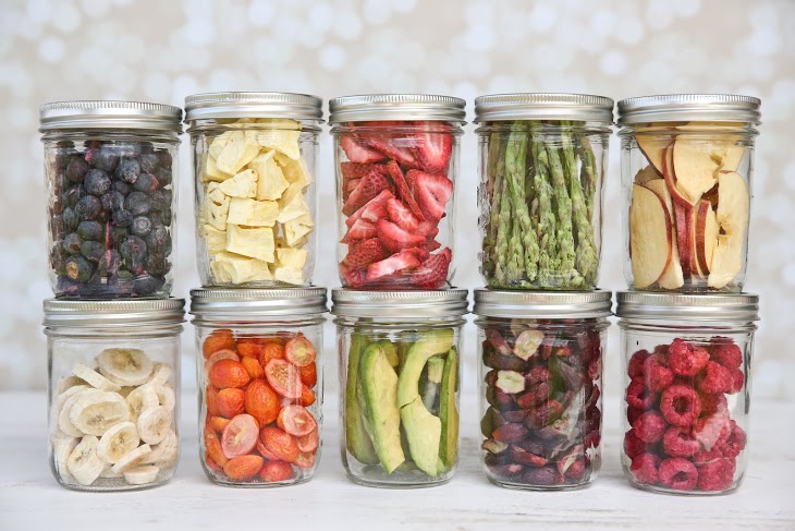 freeze dried food in jars