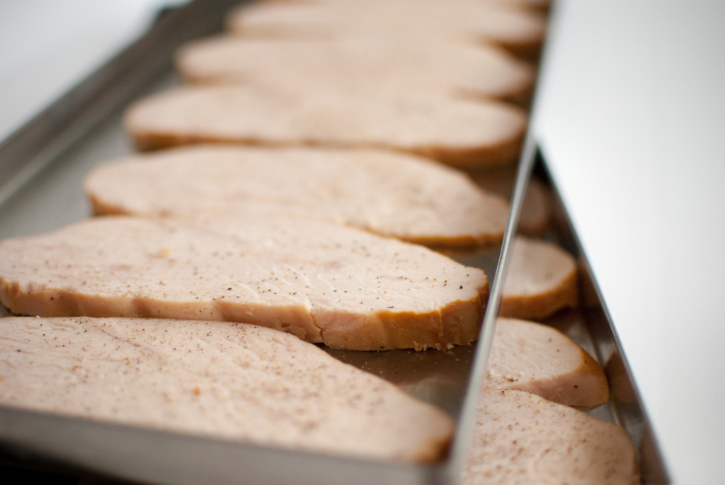 white meat on freeze dryer trays