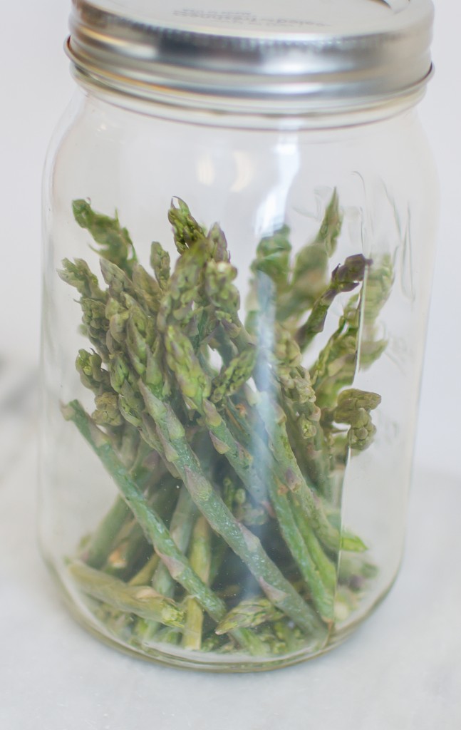 freeze dried asparagus in a jar