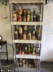 jars of food on shelves