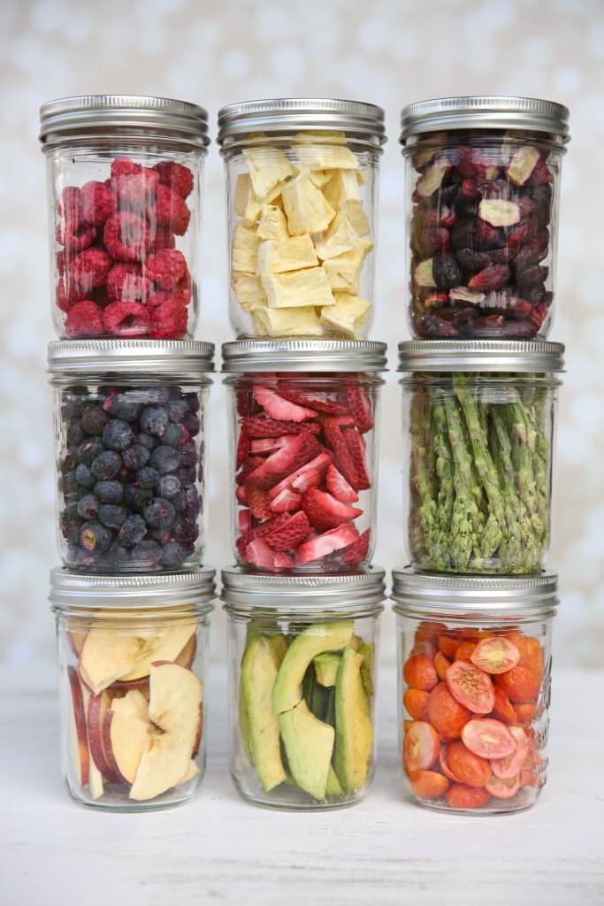 jars of various freeze dried food