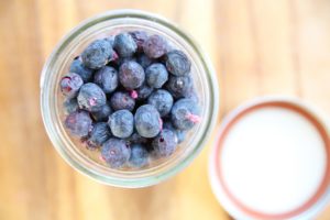 freeze dried blueberries in a jar