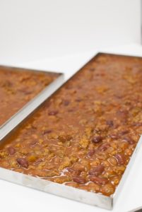 Chili in a freeze dryer tray