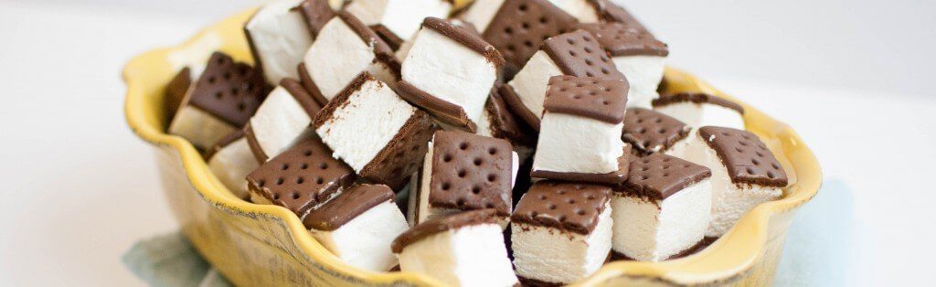 freeze dried ice cream sandwiches in a bowl