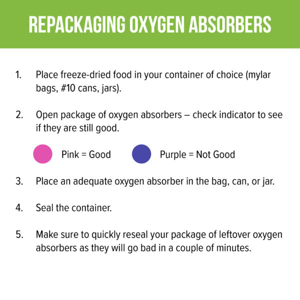 Repackaging your oxygen absorbers
