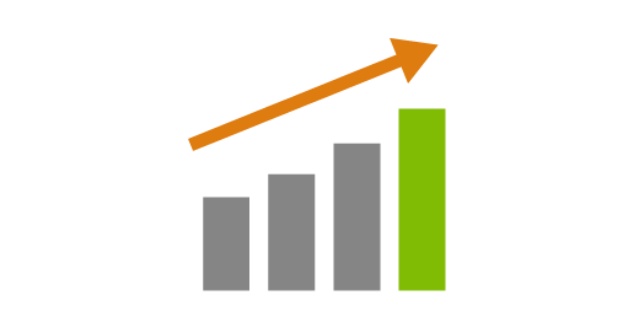 icon of a growth chart trending upward
