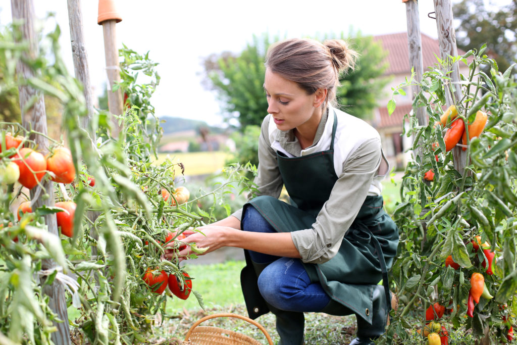 Woman in garden