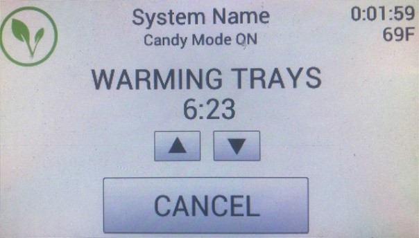 Candy screenshot - warming trays