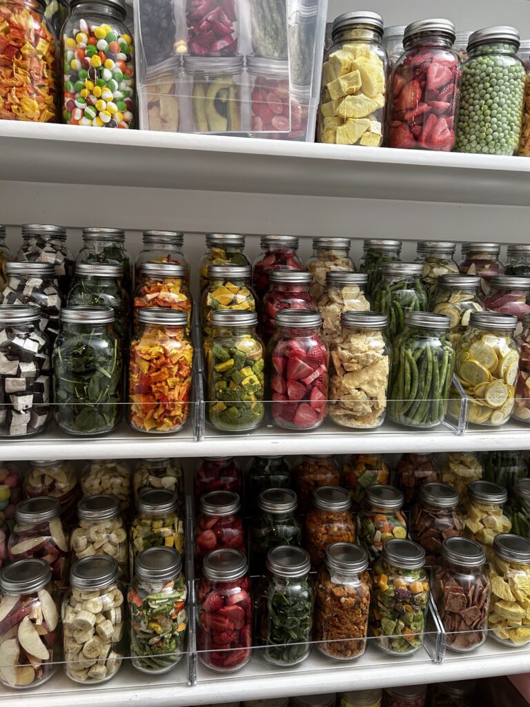 pantry full of freeze dried food